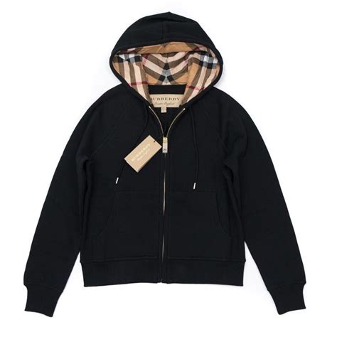 burberry zip front hoodie black